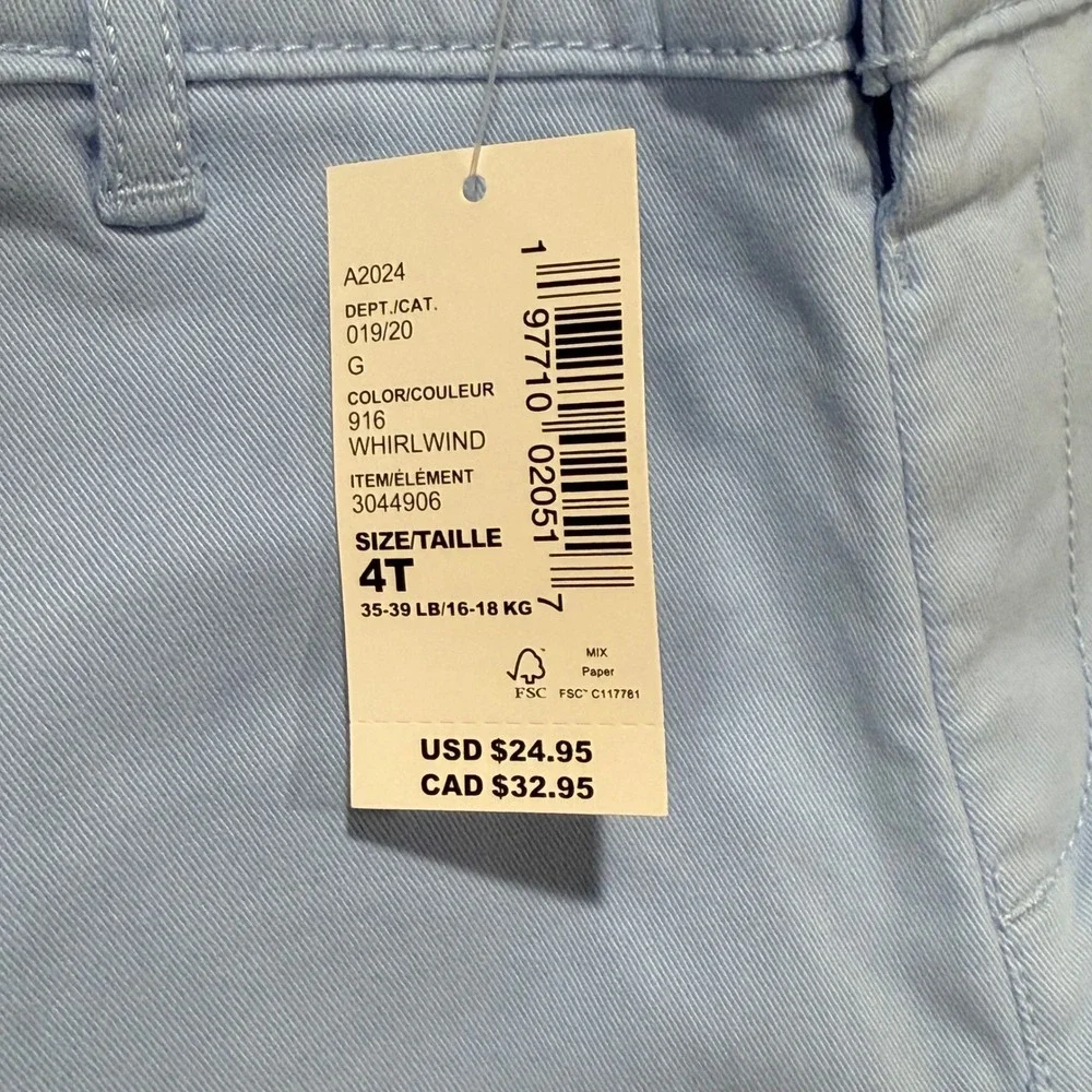 The‎ Childrens Place Boys 4T Skinny Chino Pants Light Blue Stretch 3044906 NWT
